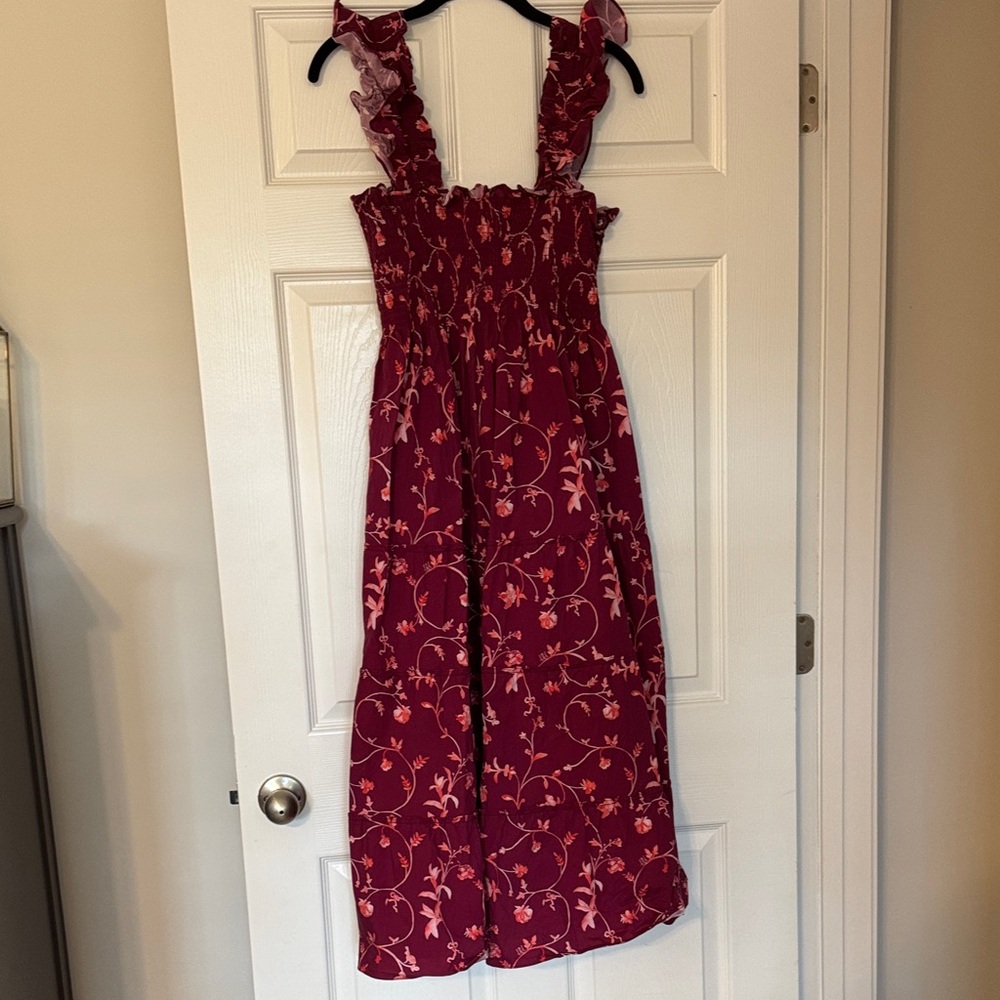 Hill House Maroon Floral Dress